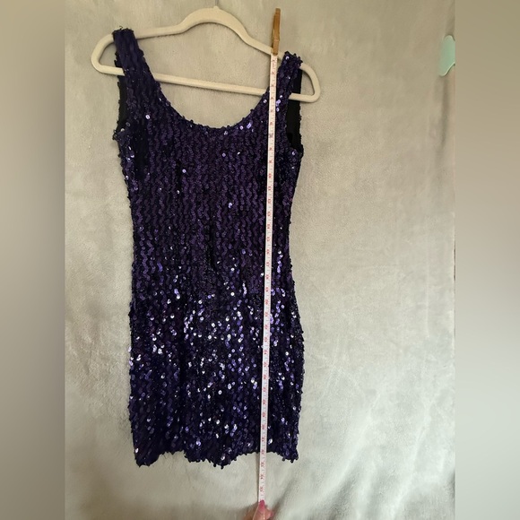 Vintage Purple Sequin Sleeveless Dress - Picture 7 of 10